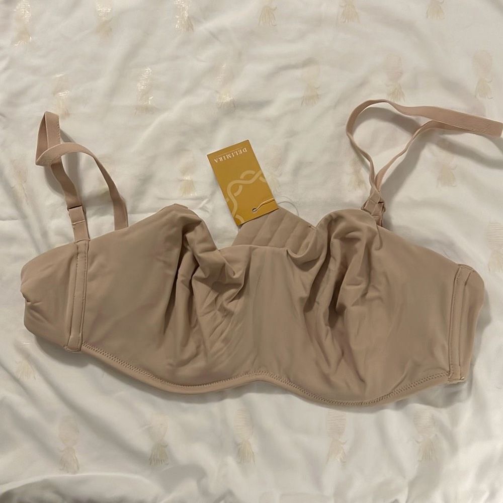 DELIMIRA Women's Strapless Bra Unlined Underwire Minimizer